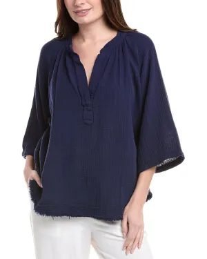 9seed Double Gauze Raw Edge Dashiki Top