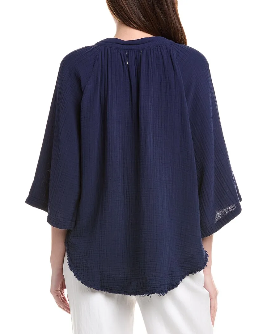 9seed Double Gauze Raw Edge Dashiki Top