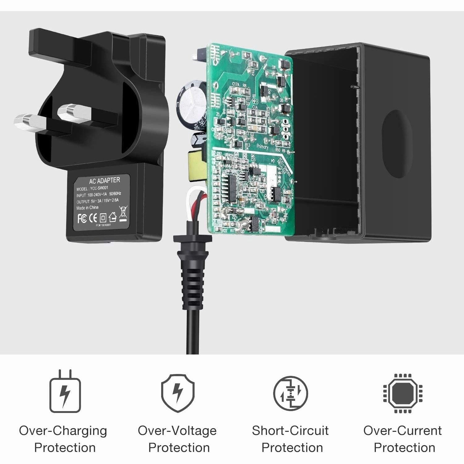 AC Adapter Power Supply 15V 2.6A Fast Charging Kit N-Switch/Switch Lite
