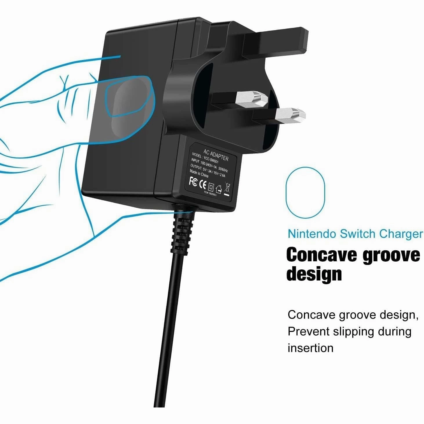 AC Adapter Power Supply 15V 2.6A Fast Charging Kit N-Switch/Switch Lite