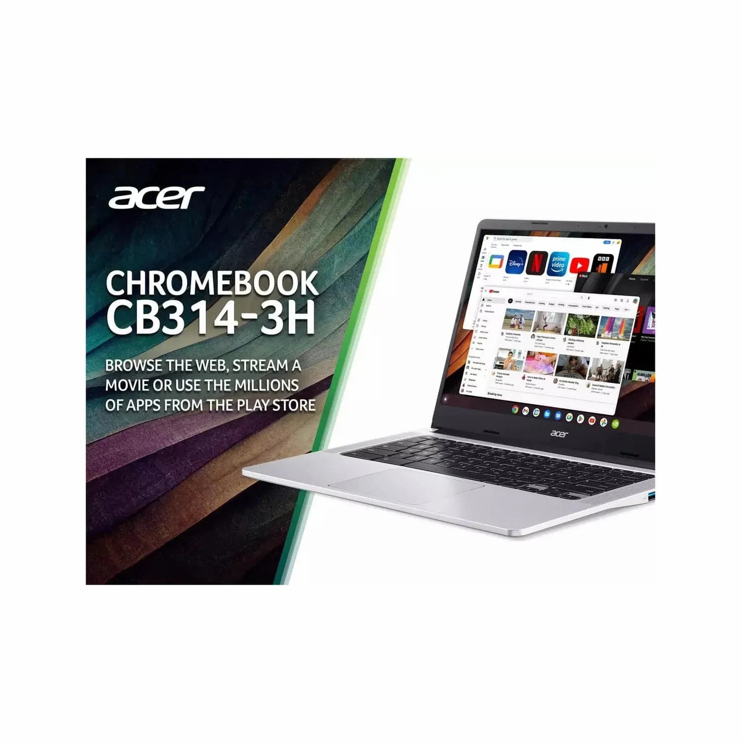 Acer CB314-3H 14in Celeron 8GB 128GB Chromebook Bundle