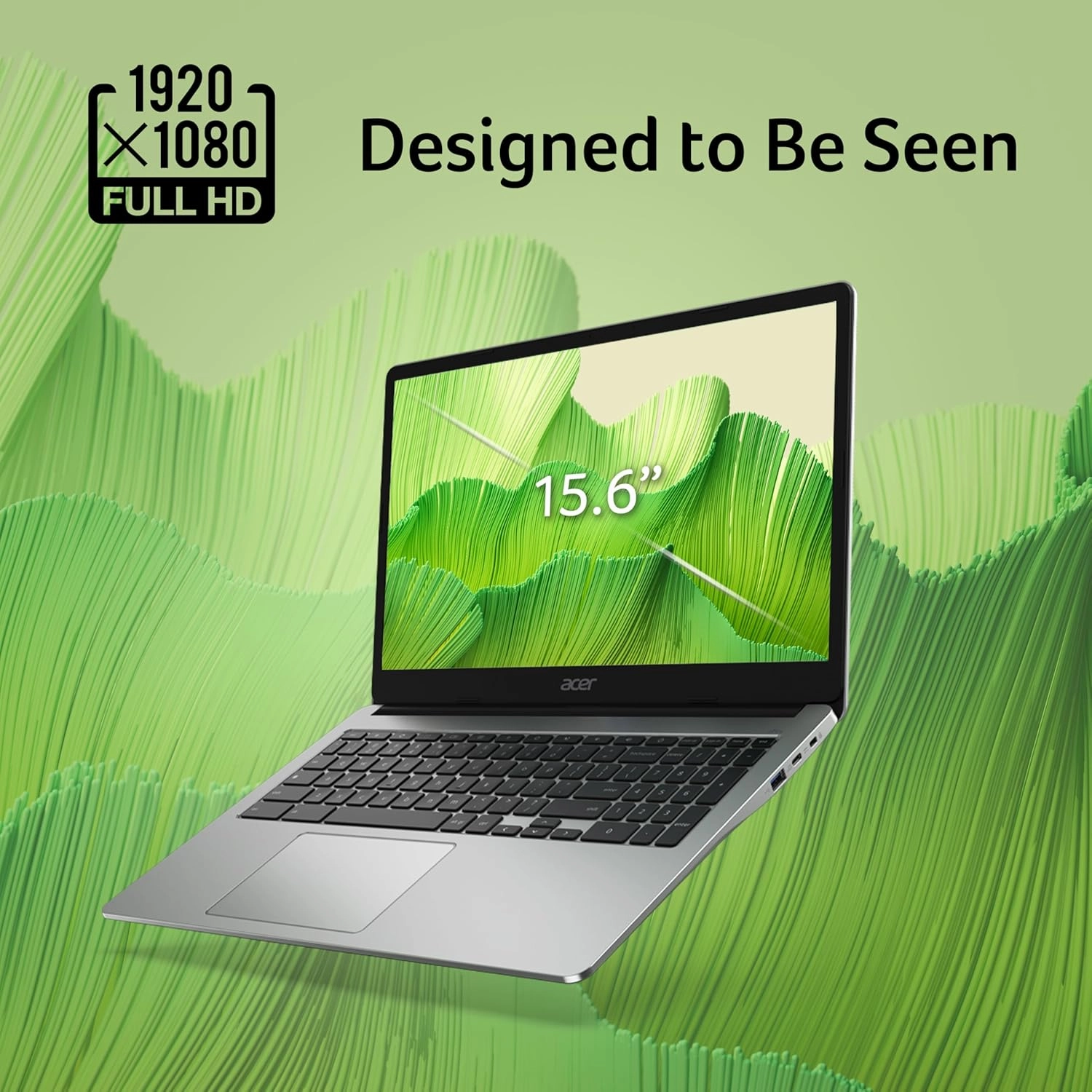 Acer Chromebook 315 CB315-4H C 15.6" Full HD Laptop, Intel Celeron N4500, 8GB RAM, 128GB eMMC, Integrated Graphics, Chrome OS, Silver