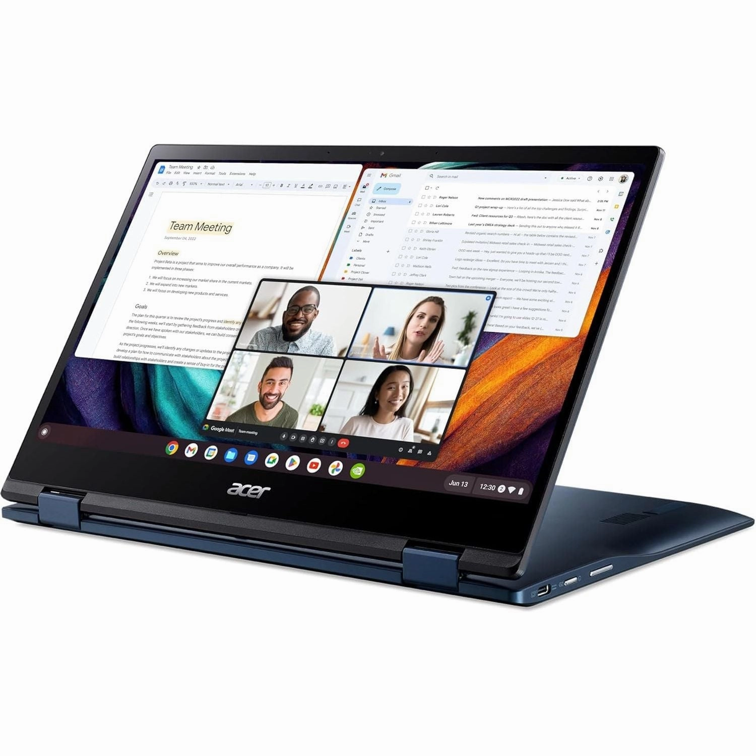 Acer Chromebook Spin 513 CP513-1H - 13.3-Inch Convertible Laptop, Qualcomm SC7180, 8GB RAM, 64GB eMMC, Full HD Touchscreen, Chrome OS, Silver