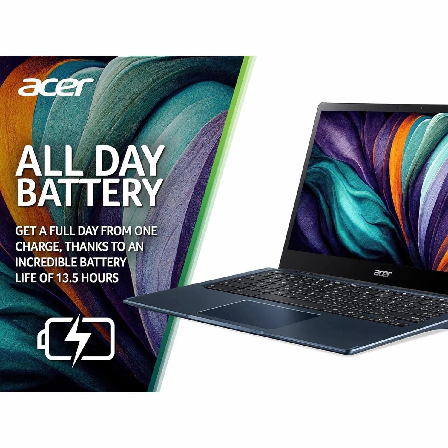 Acer Chromebook Spin 513 CP513-1H - 13.3-Inch Convertible Laptop, Qualcomm SC7180, 8GB RAM, 64GB eMMC, Full HD Touchscreen, Chrome OS, Silver