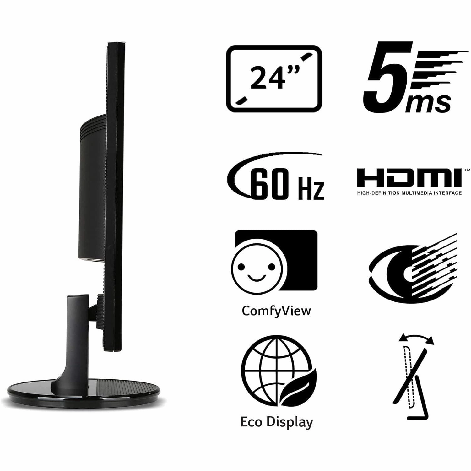Acer K242HLbid 24 Inch FHD Monitor, Black (TN Panel, 5ms, HDMI, DVI)