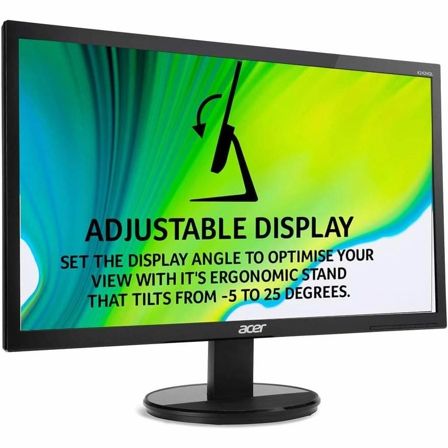 Acer K242HLbid 24 Inch FHD Monitor, Black (TN Panel, 5ms, HDMI, DVI)