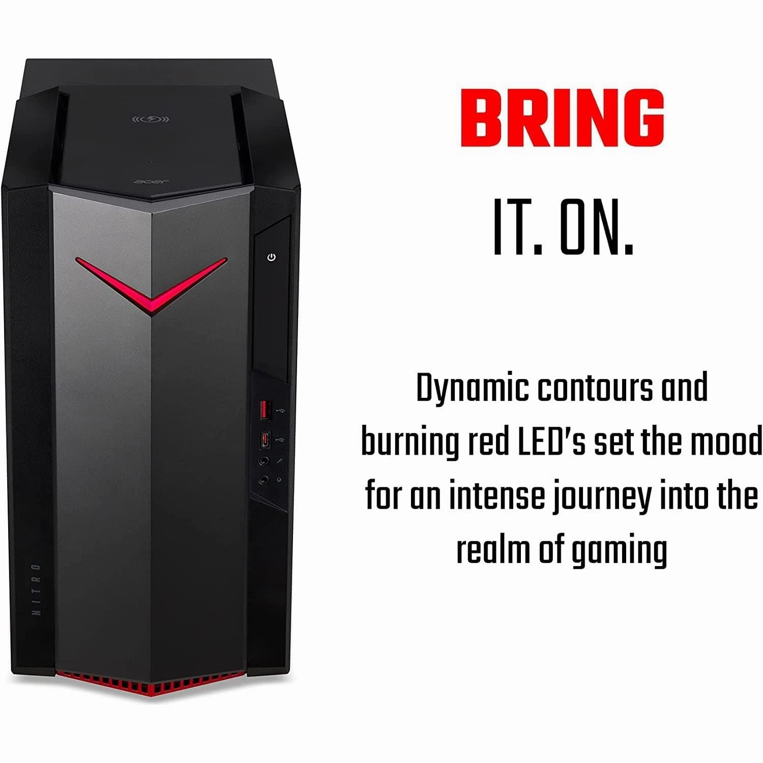 Acer Nitro N50-620 Gaming PC - (Intel Core i5-11400F, 8GB, 1TB SSD, NVIDIA GeForce GTX 1650, Windows 10, Black)