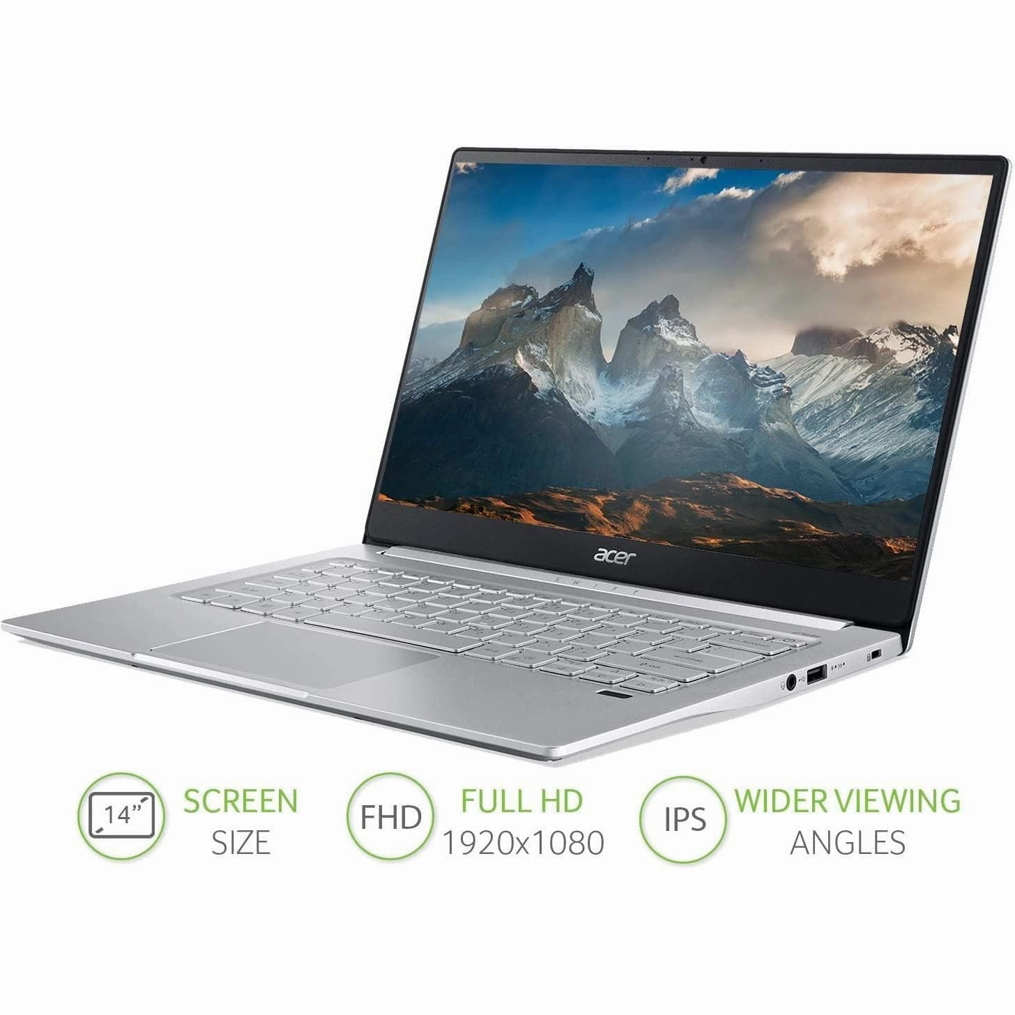 Acer Swift 3 - 14" Laptop - Intel Core i7-1165G7, 8GB RAM, 512GB SSD, Full HD Display, Windows 10, Silver