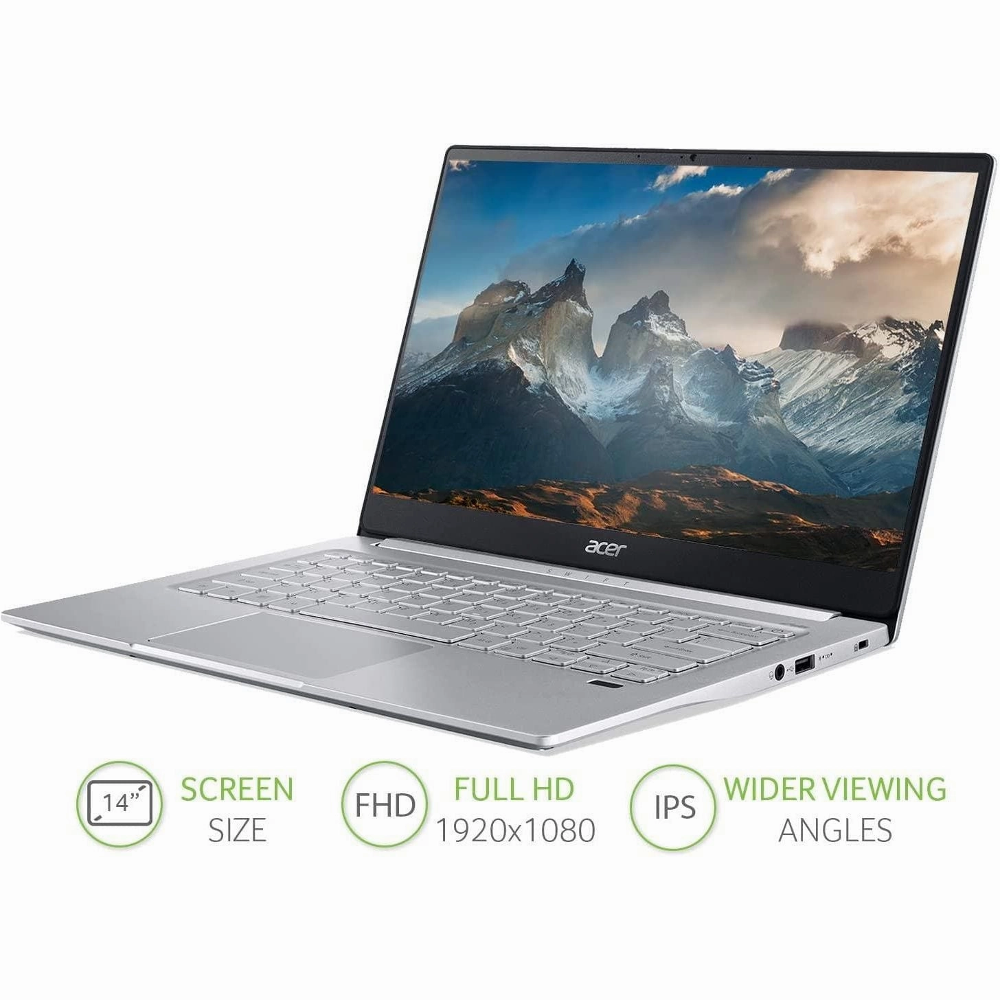 Acer Swift 3 - 14" Laptop - Intel Core i7-1165G7, 8GB RAM, 512GB SSD, Full HD Display, Windows 10, Silver