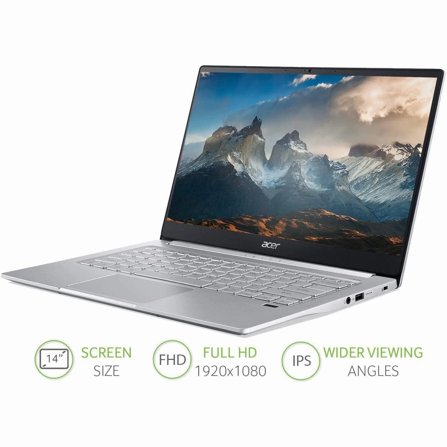 Acer Swift 3 SF314-59 14 inch Laptop - Intel Core i7-1165G7, 8GB RAM, 512GB SSD - Silver