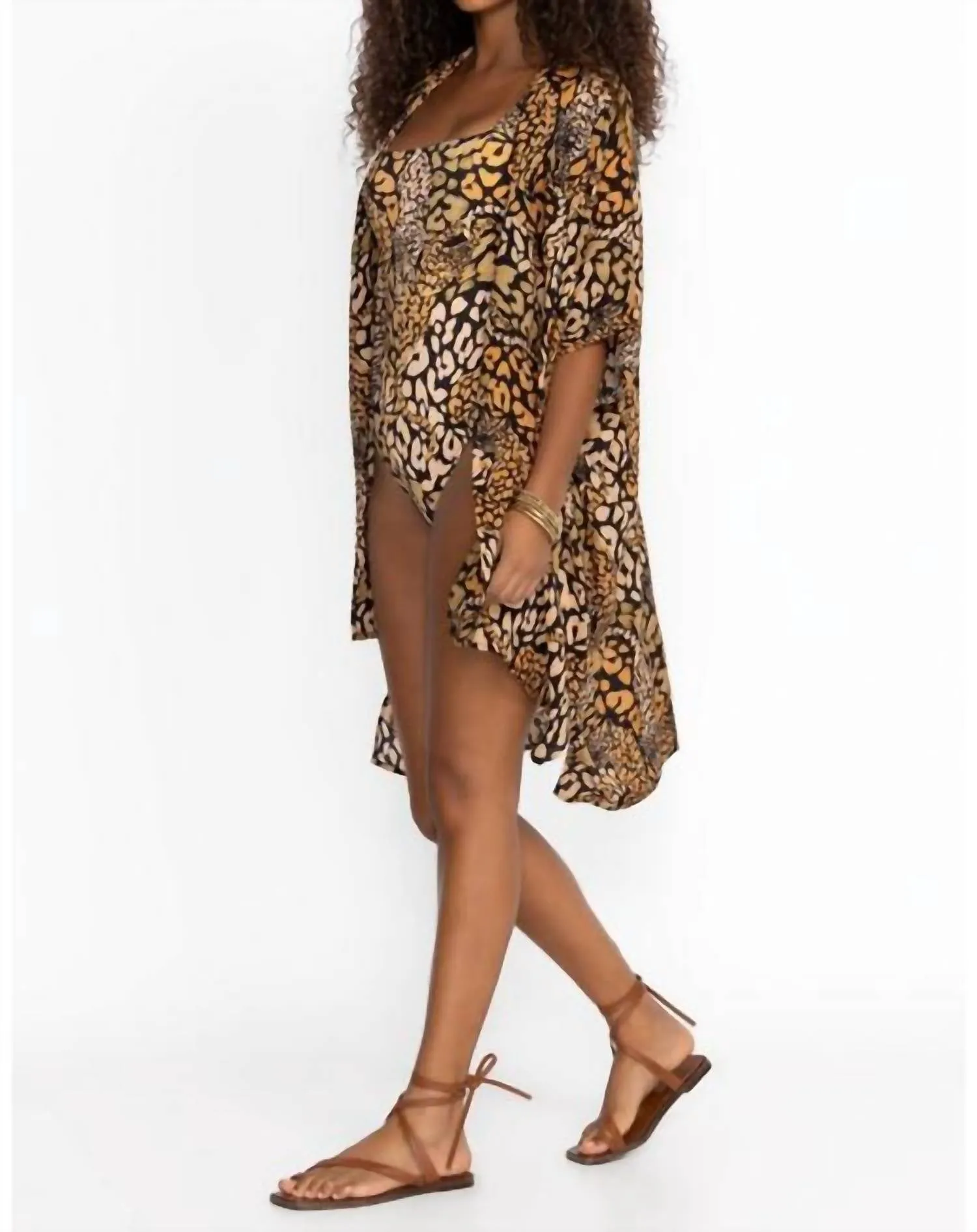 Afeni (Gold) Oversized Button Down Shirt