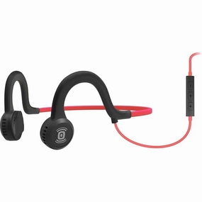 Aftershokz Sportz Titanium with Mic (AS451)  Wired Open-Ear Bone Conduction Headphones, 3.5mm Jack, 12Hr Battery - Lava Red earbuds and headphones, true wireless earbuds, noise cancelling earbuds