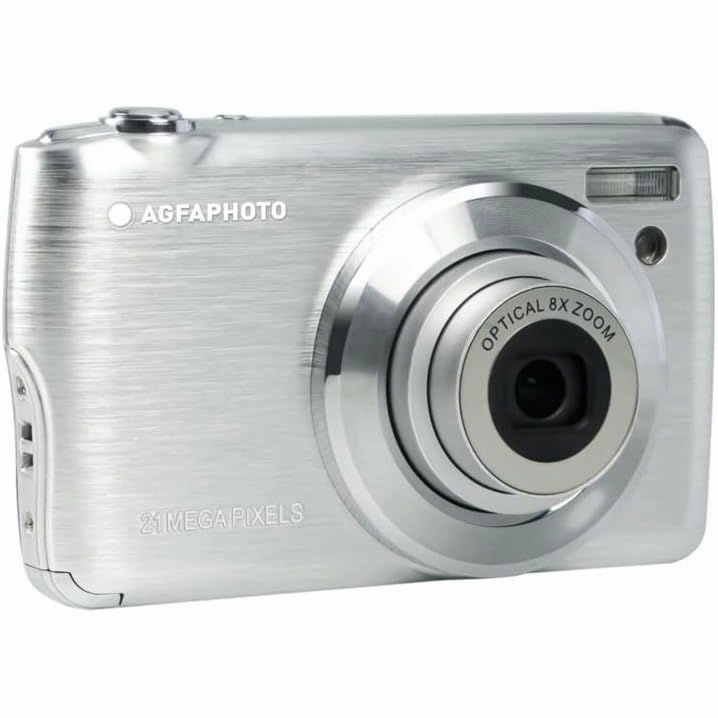 AGFA PHOTO Realishot DC8200 Compact Digital Camera  18MP, Full HD, 8x Optical Zoom, 2.7" LCD, Silver camera and photography, photography gear, professional camera kits