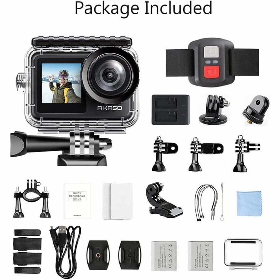 AKASO Brave 7 LE Action Camera, 40M Waterproof Underwater Camera EIS 2.0 Native 4K 20MP Touch Screen WiFi Sports Camera Remote Control Vlog Camera