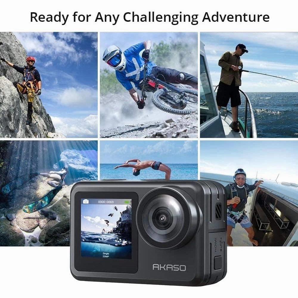 AKASO Brave 7 LE Action Camera, 40M Waterproof Underwater Camera EIS 2.0 Native 4K 20MP Touch Screen WiFi Sports Camera Remote Control Vlog Camera