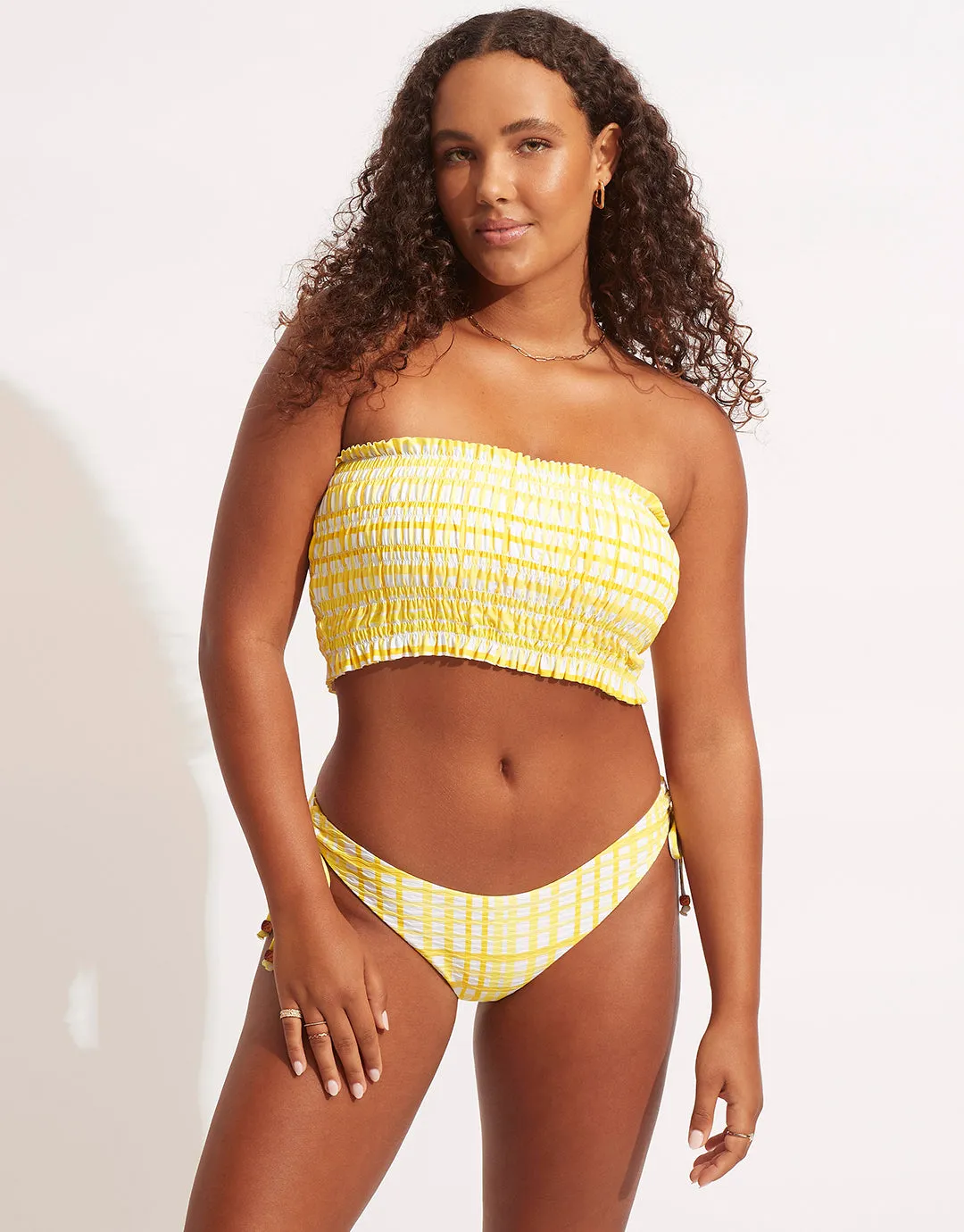 Amalfi check loop side hipster bikini pant