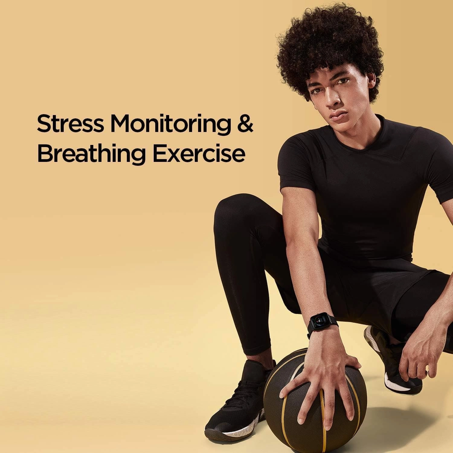 Amazfit Bip U Smartwatch Fitness Tracker with Heart Rate, Sleep, Stress, SpO2 Monitor, 1.43" Color Touch Screen, 5 ATM Waterproof, 60  Sports Modes, 9 Day Battery Life, Black