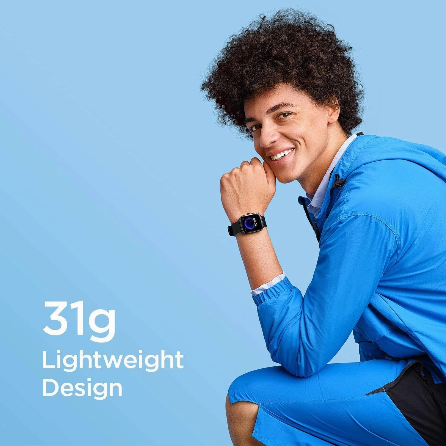 Amazfit Bip U Smartwatch Fitness Tracker with Heart Rate, Sleep, Stress, SpO2 Monitor, 1.43" Color Touch Screen, 5 ATM Waterproof, 60  Sports Modes, 9 Day Battery Life, Black