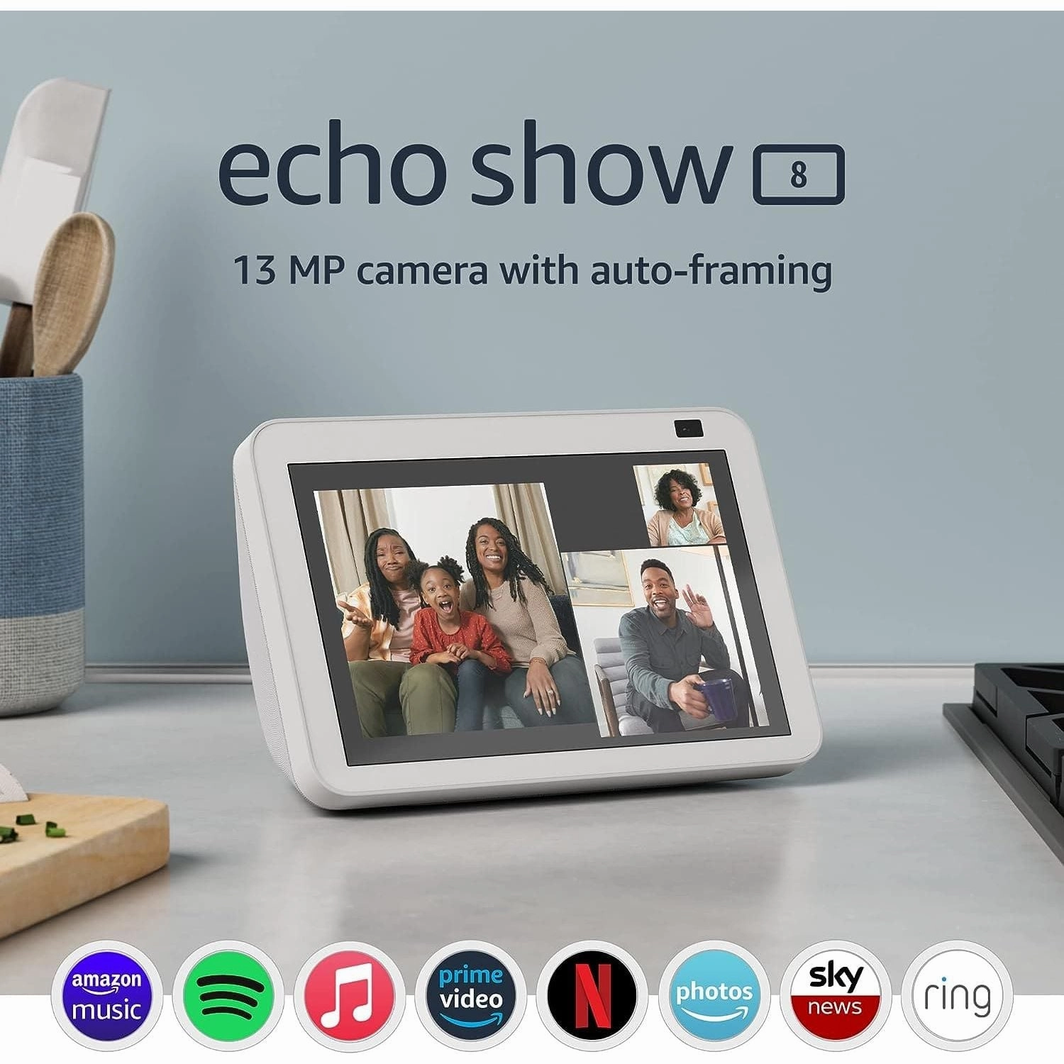 Amazon Echo Show 8 (2rd Gen) Smart Speaker - Glacier White