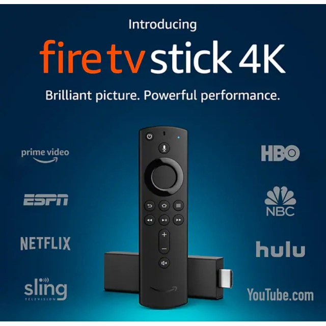 Amazon Fire TV Stick 4K Media Streamer with 2nd Gen Alexa Voice Remote - Black