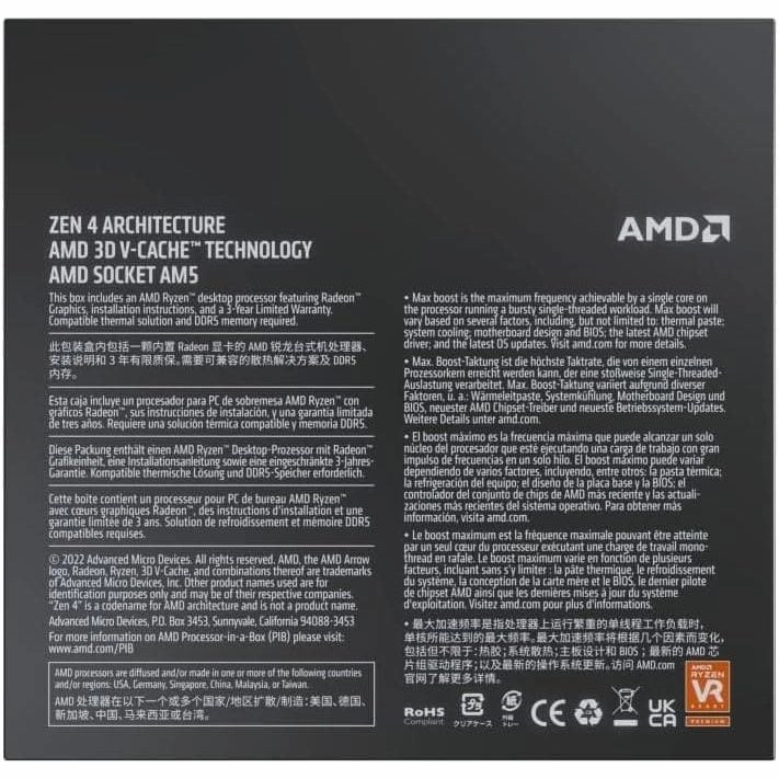 AMD Ryzen 9 7950X3D Processor - 16 Cores/32 Threads, 3D V-Cache, Zen 4, Up to 5.7GHz Boost, 144MB Cache, 120W TDP, Socket AM5, DDR5 & PCIe 5.0