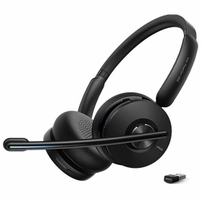 Anker PowerConf H500, Bluetooth Dual Ear Headset with Microphone - Black bluetooth headphones, cheap wireless headphones, headphones with mic