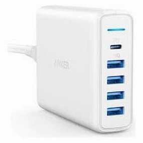 Anker PowerPort 60 W 6-Port Family-Sized Desktop USB Charger with PowerIQ Technology for Smartphones - White nintendo switch accessories, buy nintendo switch, best switch games