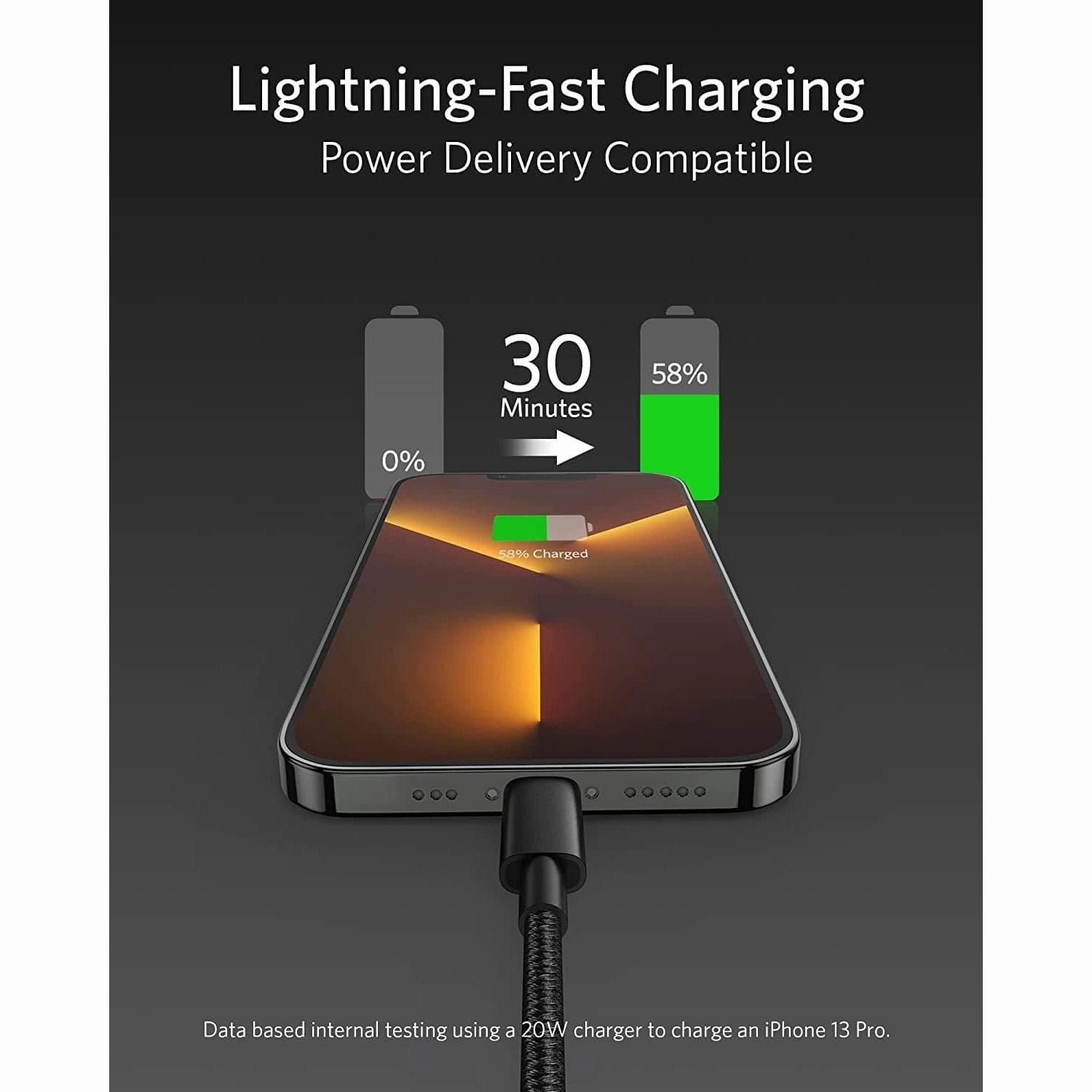 Anker USB C to Lightning Cable, New Nylon USB-C to Lightning Charging Cord