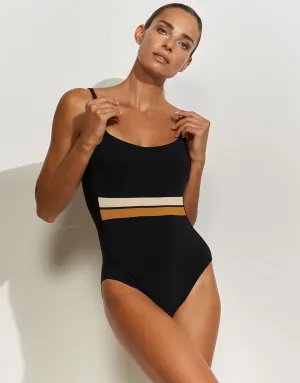 Antagonist Underwired Swimsuit - Black Sand Caramel