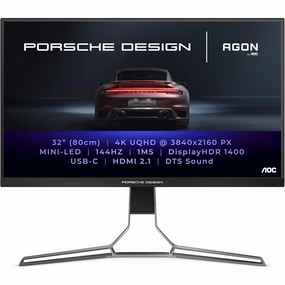 AOC AGON Porsche Design PD32M C 32-Inch 4K UHD Monitor, 144Hz, IPS, 1ms GTG, Light FX, Mini LED UHD, HDR 1400, HDMI 2.1, USB-C 3.2, DP 1.4 retro game consoles, buy sega console, retro gaming accessories