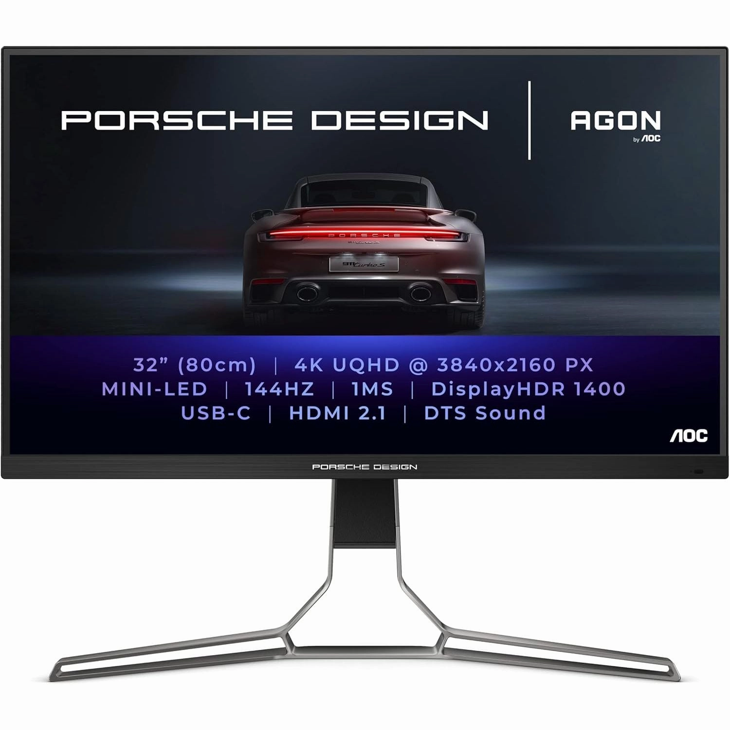 AOC AGON Porsche Design PD32M C 32-Inch 4K UHD Monitor, 144Hz, IPS, 1ms GTG, Light FX, Mini LED UHD, HDR 1400, HDMI 2.1, USB-C 3.2, DP 1.4 retro game consoles, buy sega console, retro gaming accessories