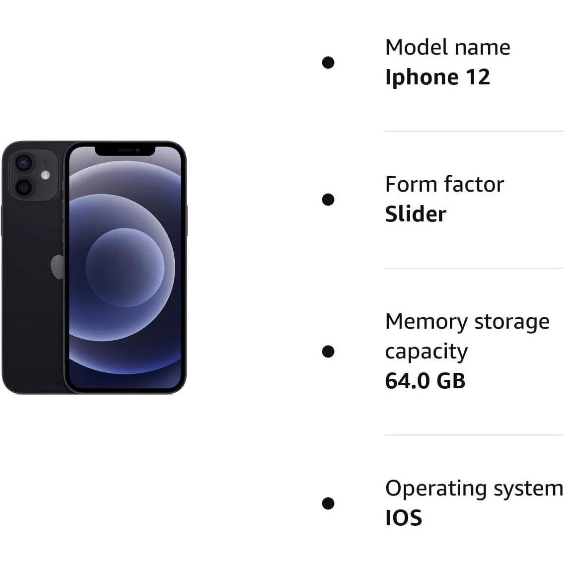 Apple IPhone 12 64GB, Black - Unlocked