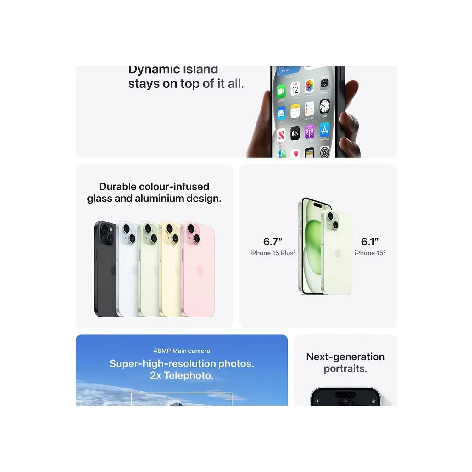 Apple iPhone 15 5G 128GB Black Sim-Free Unlocked Mobile Phone