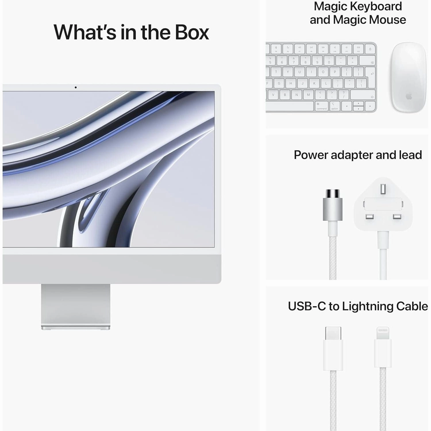 Apple 2023 iMac All-in-One Desktop with M3 Chip - 24" 4.5K Retina Display, 8GB RAM, 256GB SSD, Blue, iPhone/iPad Compatible