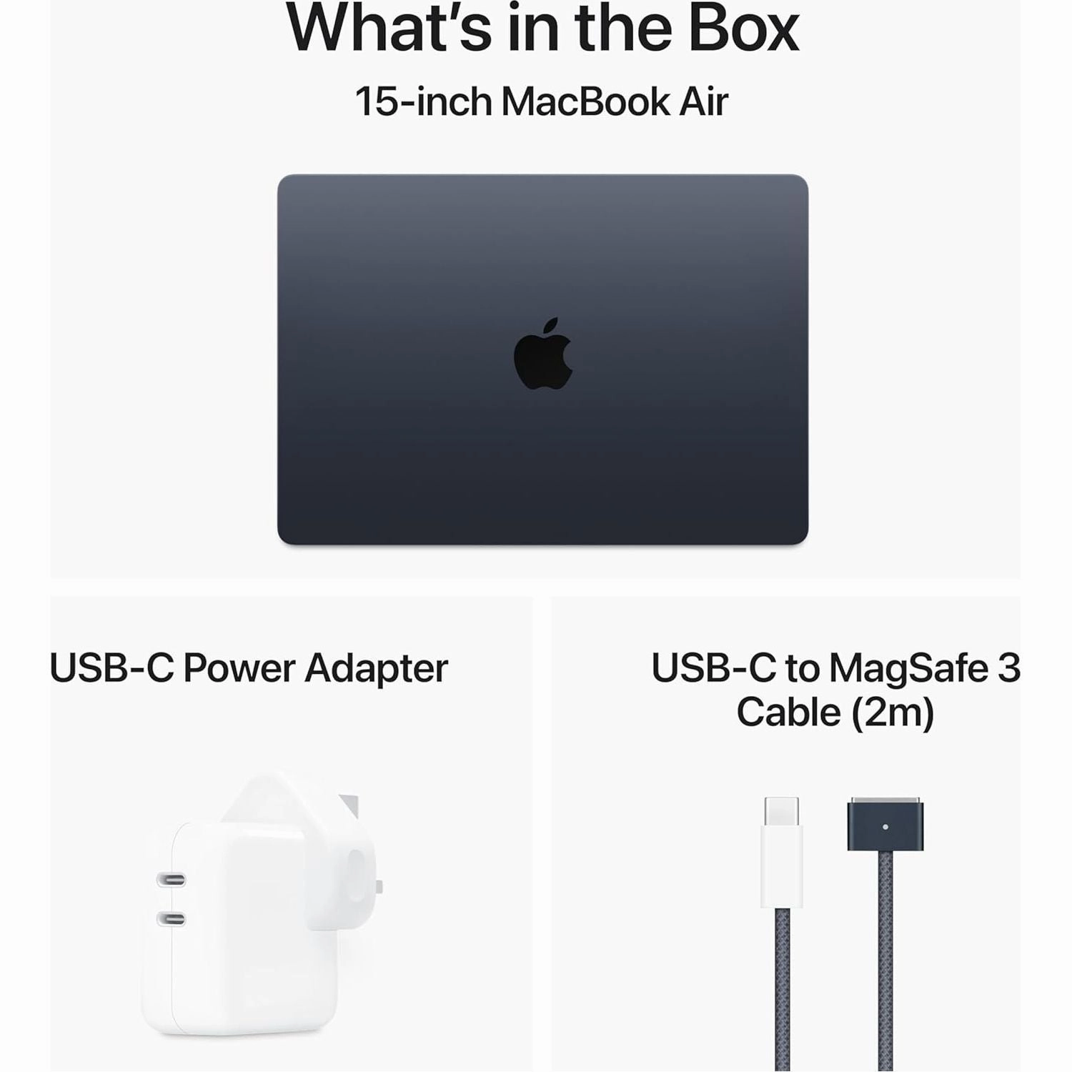 Apple 2024 MacBook Air 15" - M3 Chip, 15.3" Liquid Retina Display, 16GB RAM, 512GB SSD, Touch ID, Midnight