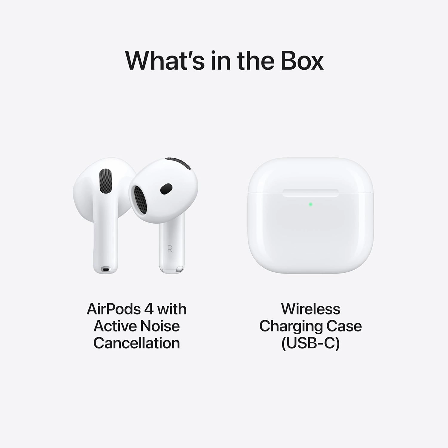 Apple AirPods 4 with Active Noise Cancellation & USB-C Wireless Charging Case, Bluetooth Earbuds with Adaptive Audio & H2 Chip