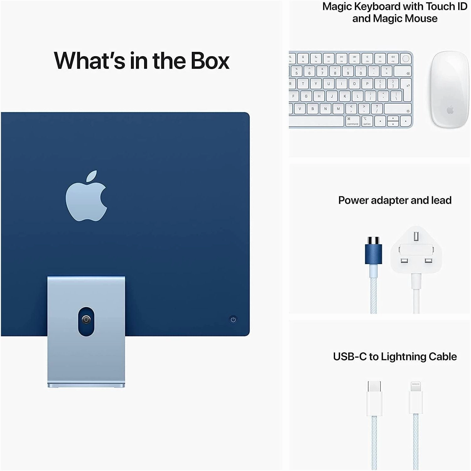 Apple iMac 24-inch 2021, Apple M1 chip with 8?core CPU and 8?core GPU, 4 ports, 8GB RAM, 512GB- Blue