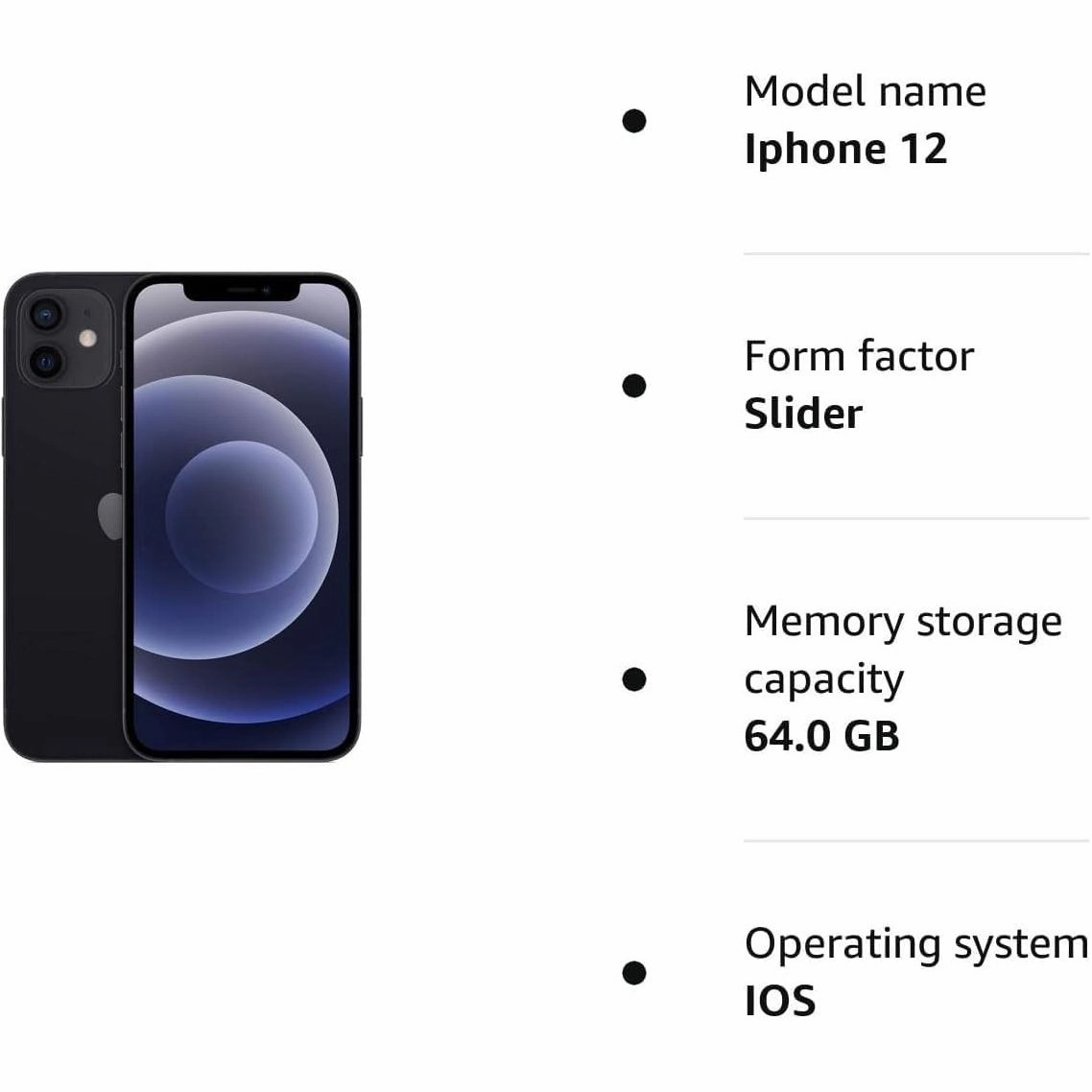 Apple iPhone 12 5G 64GB Unlocked - Black