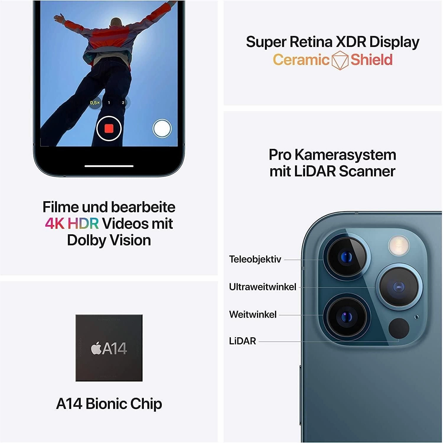 Apple iPhone 12 Pro Max 5G 128GB Pacific Blue Sim-Free Unlocked Mobile Phone