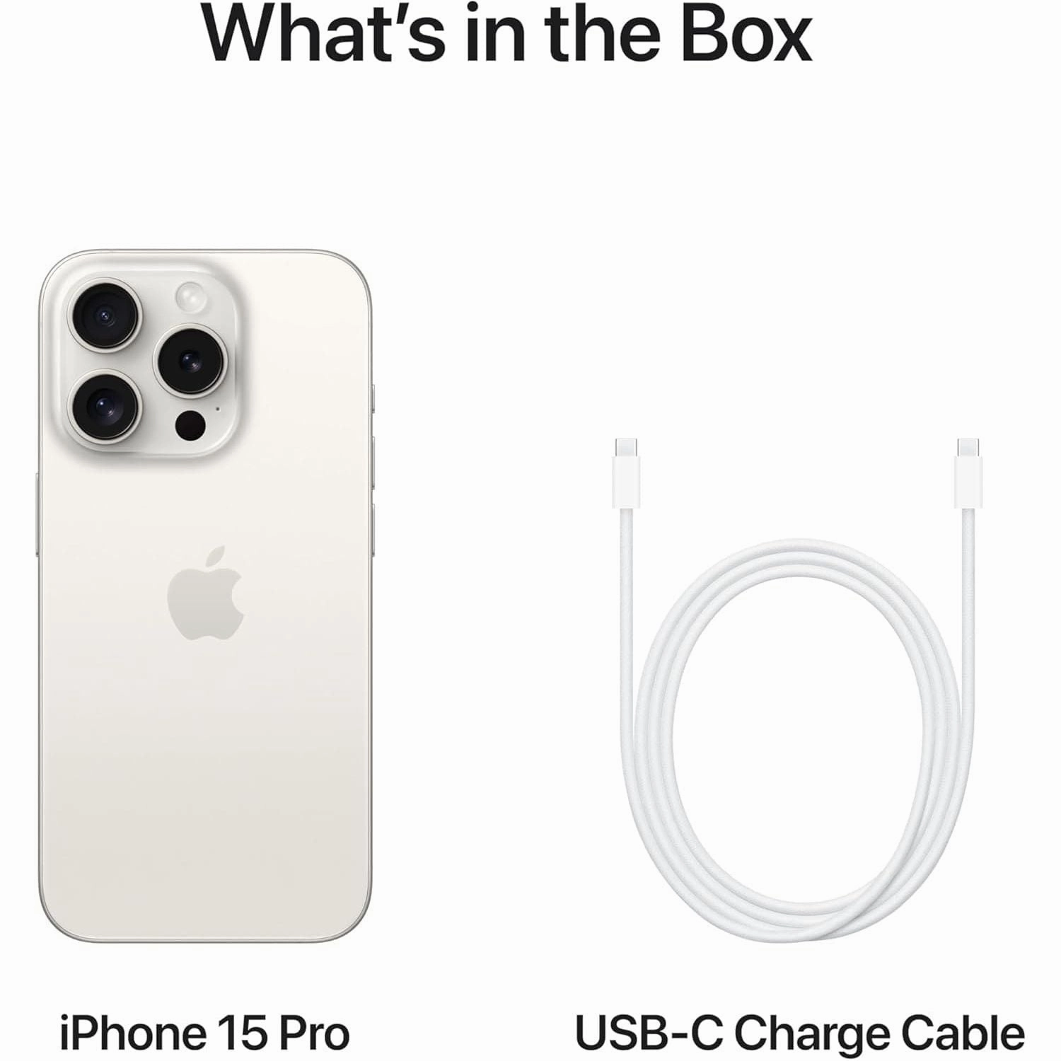Apple iPhone 15 Pro 5G, 256GB, White Titanium, Unlocked