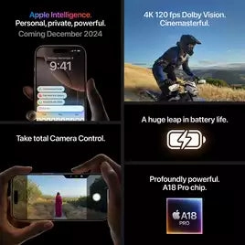 Apple iPhone 16 Pro 5G - 128GB AI Mobile Phone, Natural Titanium, Unlocked