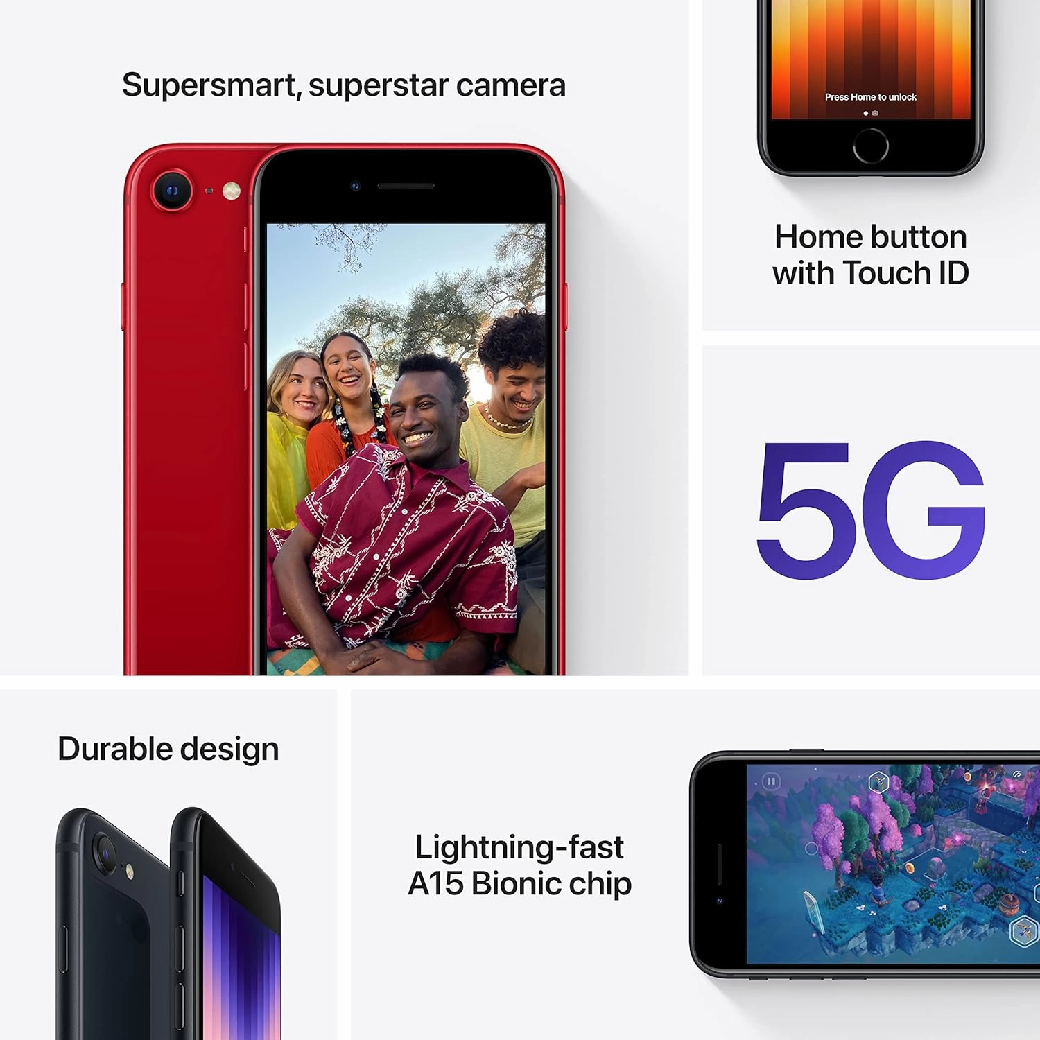Apple iPhone SE 3rd Gen (5G) 64GB, Midnight Blue Unlocked
