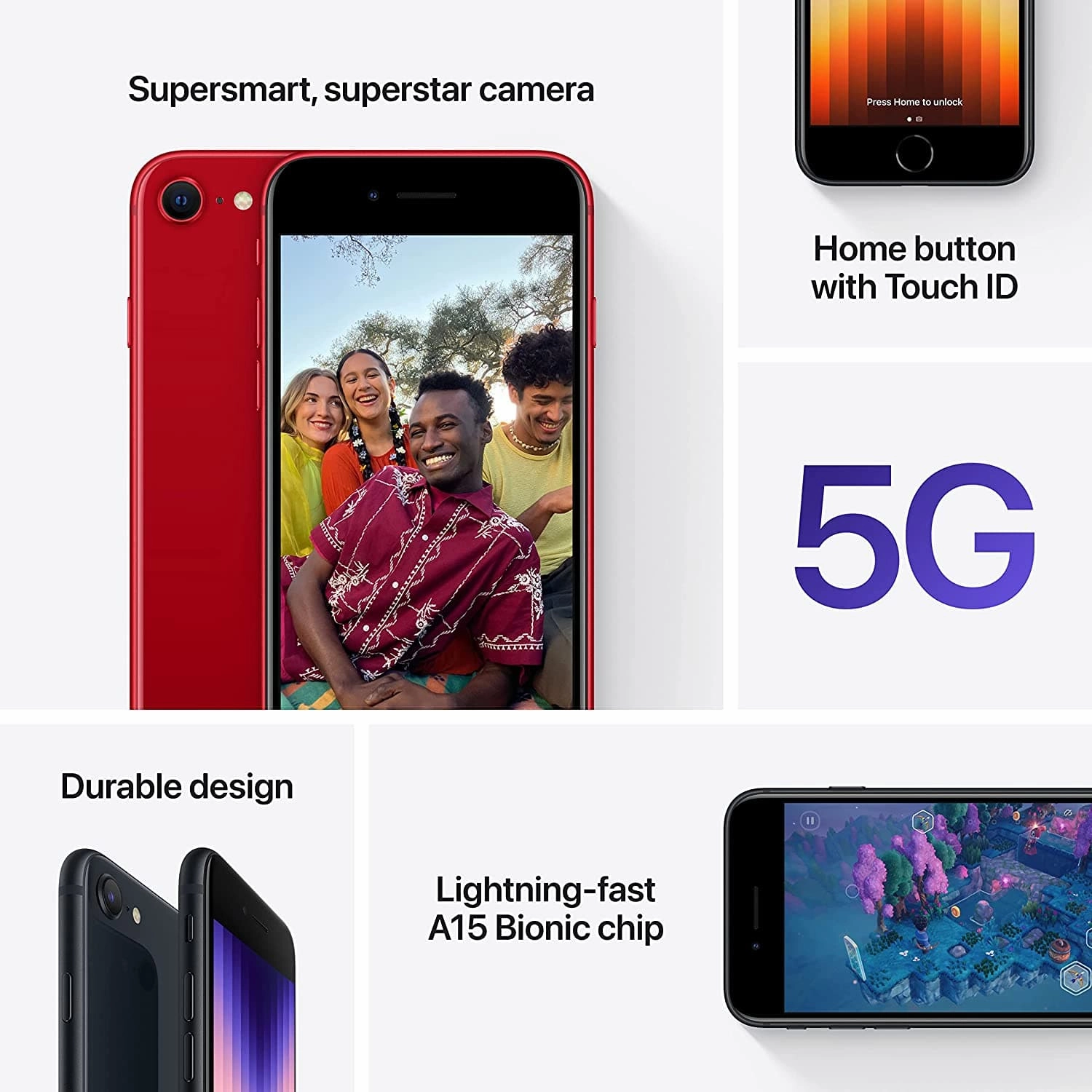 Apple iPhone SE (3rd Generation) 128GB Midnight Sim-Free Unlocked Mobile Phone