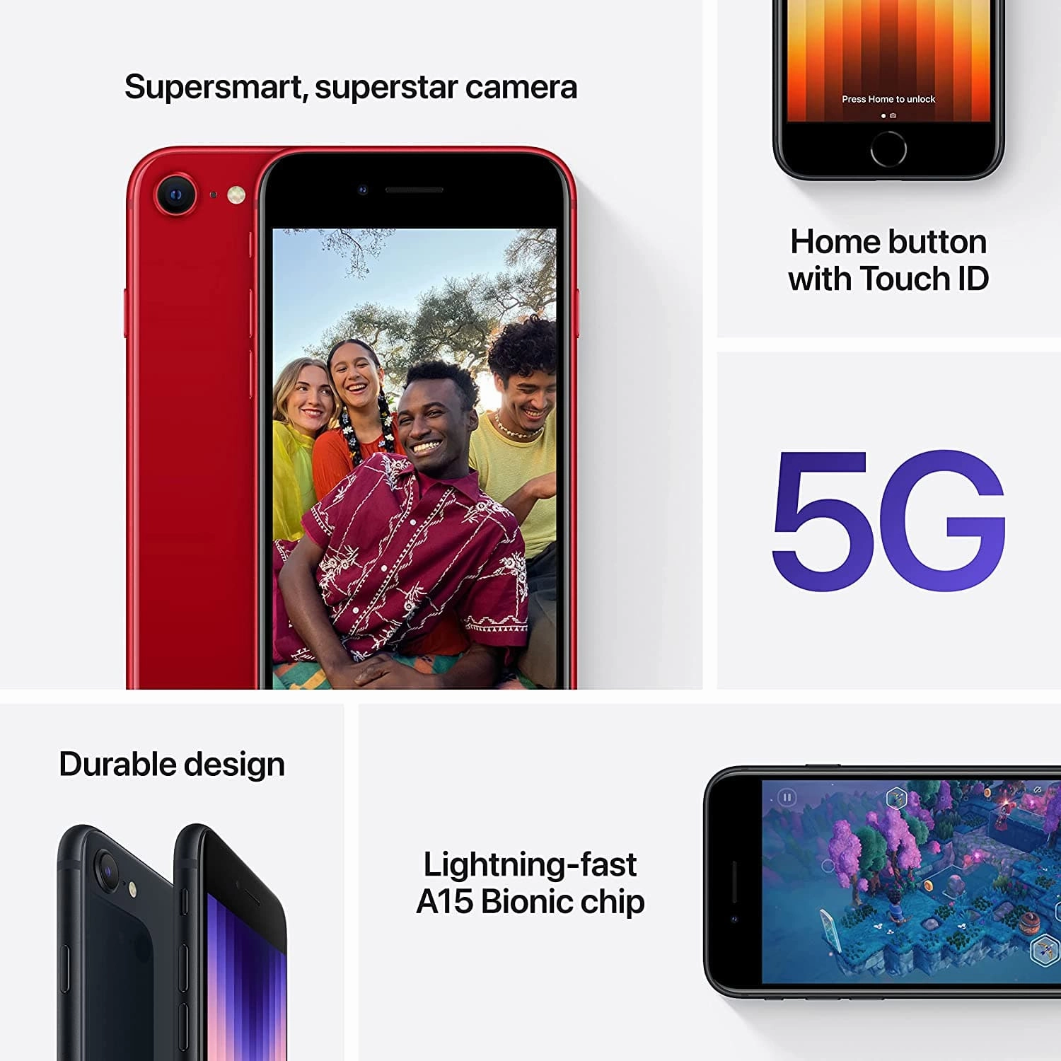 Apple iPhone SE 5G 128GB,  Starlight - Unlocked