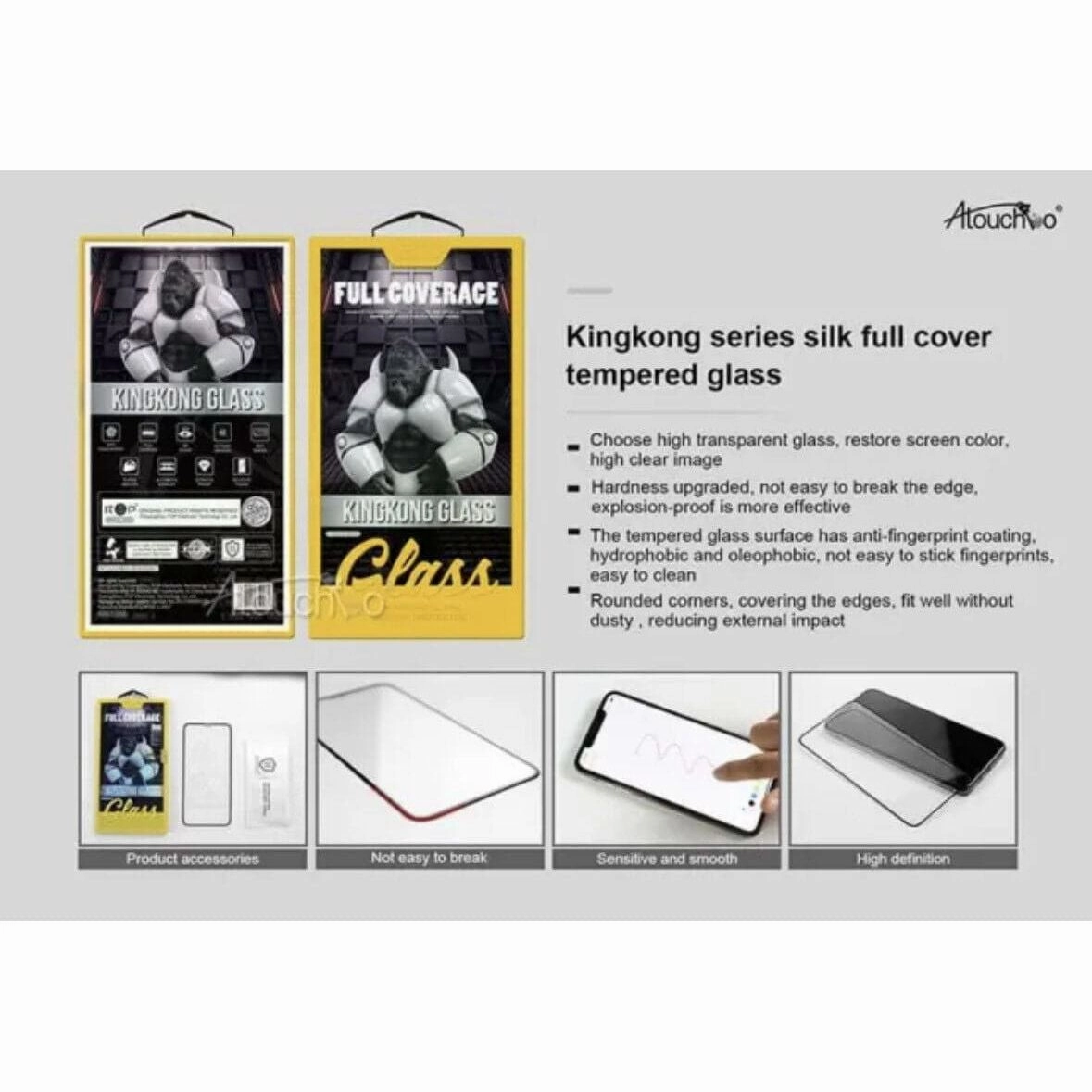 Apple iPhone Tempered Glass Screen Protector King Kong Series Full Coverage