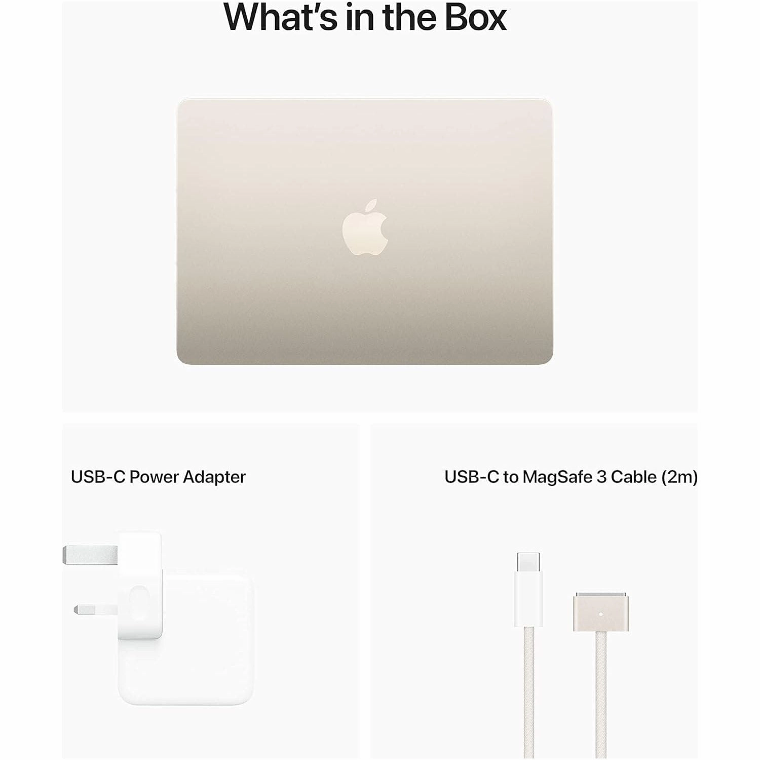 Apple MacBook Air 14,2 C M2 Chip, 8GB RAM, 256GB SSD, 13-inch, Starlight