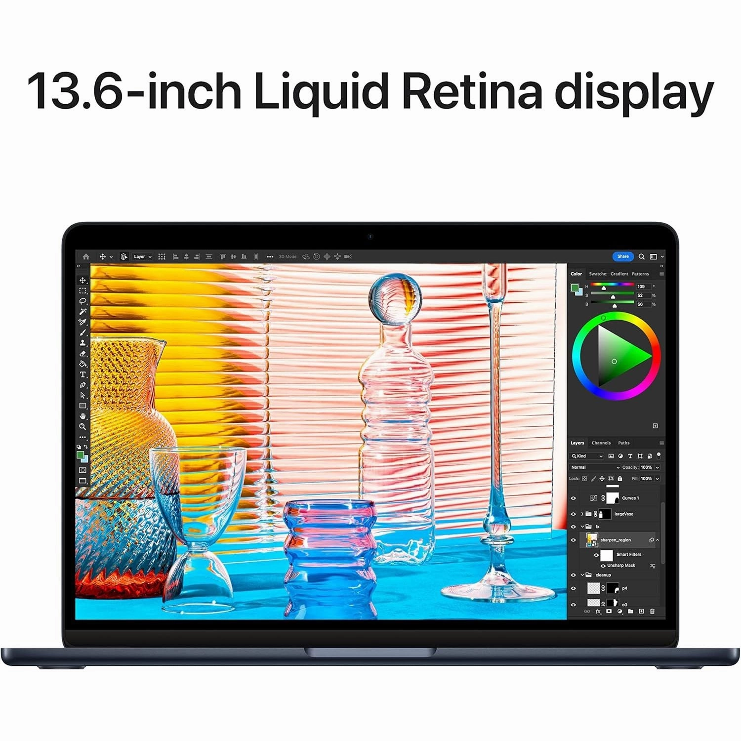 Apple MacBook Air 2024 M2 C 13.6" Liquid Retina, 16GB RAM, 256GB SSD, Backlit Keyboard, Midnight