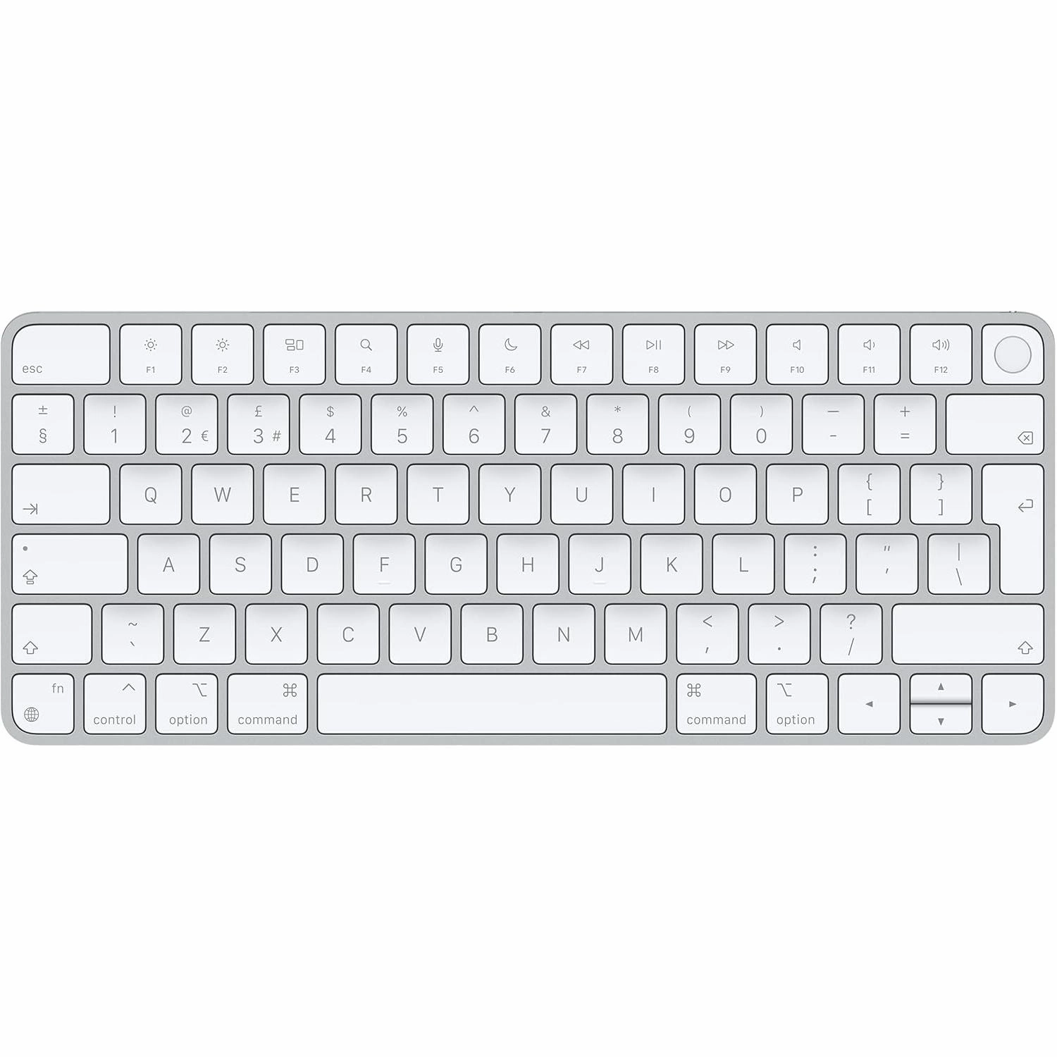 Apple Magic Keyboard with Touch ID C Bluetooth, Rechargeable, Compatible with Mac (Silicon), British English Layout, White Keys (No Box)