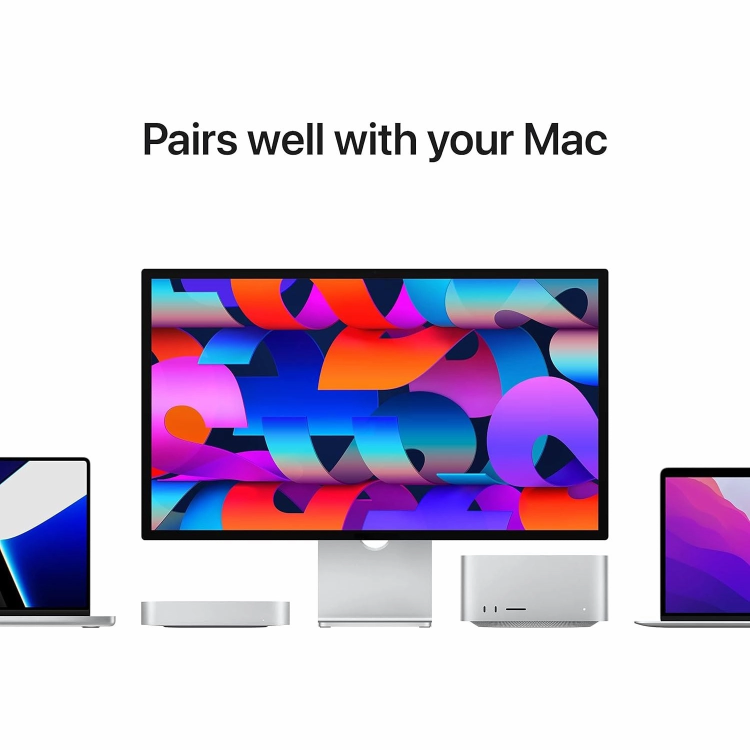 Apple Studio Display 27" 5K Retina with Tilt & Height Adjustable Stand, Nano-Texture Glass - Silver