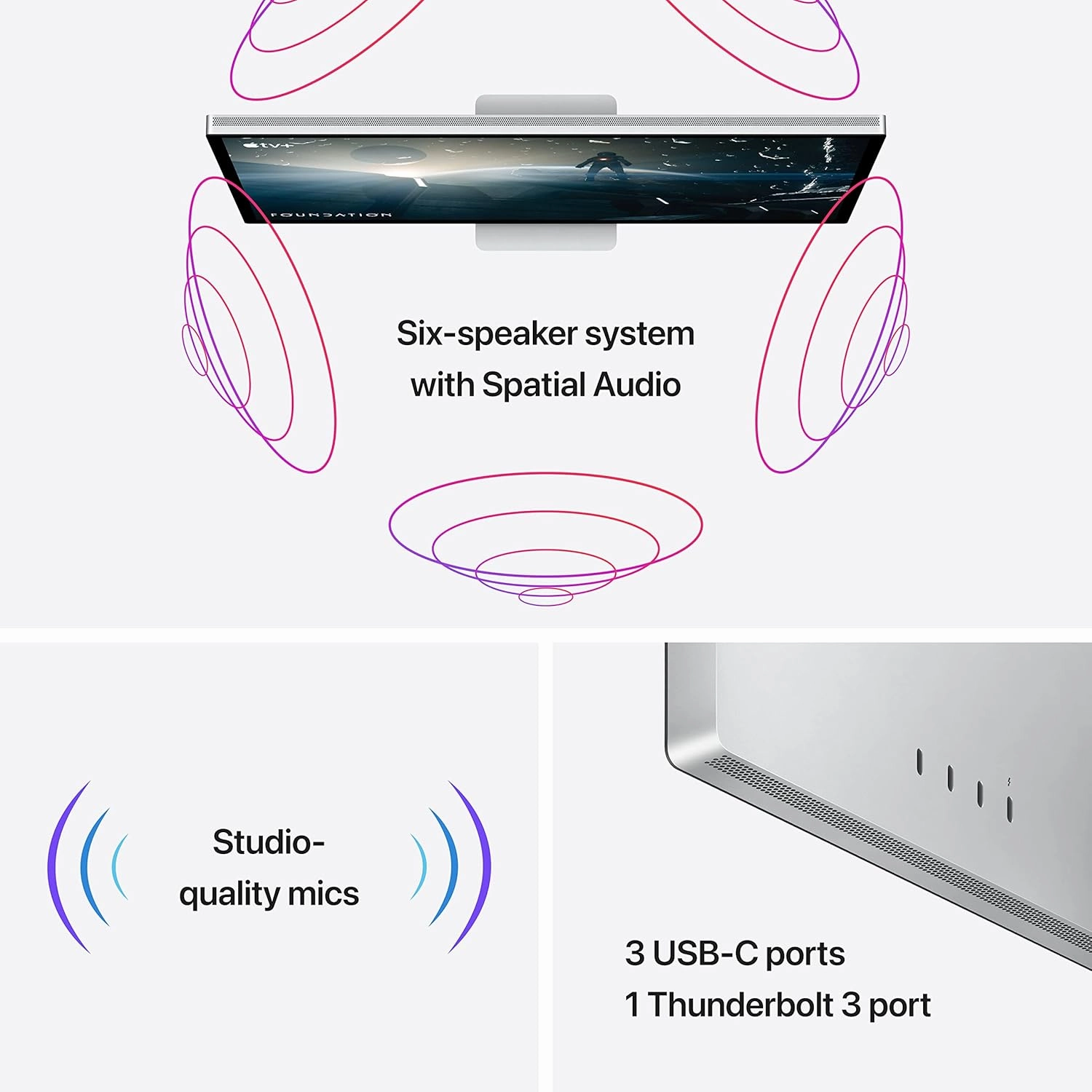 Apple Studio Display 27" 5K Retina with Tilt & Height Adjustable Stand, Nano-Texture Glass - Silver
